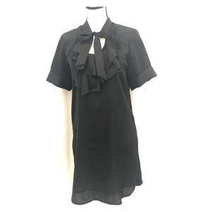 Gap LBD ruffled neck line with tie petite small